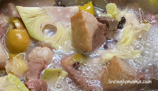 How to Cook KBL - KBL recipe - kadyos baboy langka - homecooking - ilonggo comfort food - KBL boiling in pot