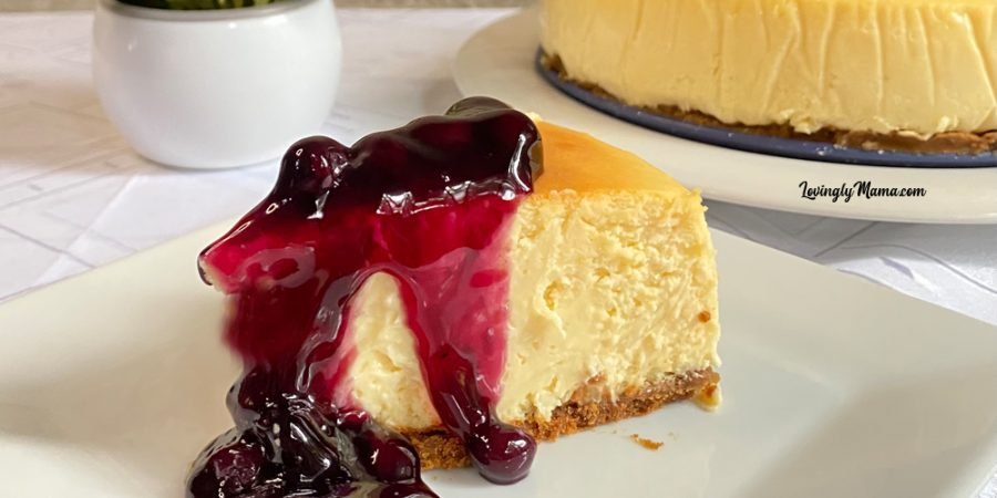 classic creamy baked cheesecake recipe - homebaker - homecooking - from my kitchen - favorite dessert - blueberry cheesecake
