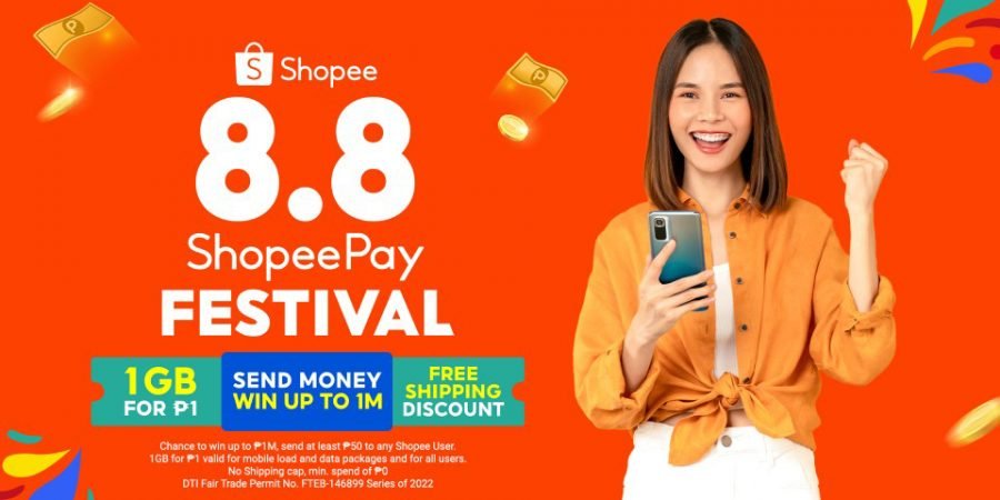 8.8 ShopeePay Festival - August 8 - be lucky - giveaways - tech sale -online shopping