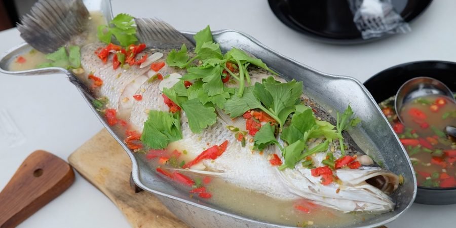 how the Chinese eat fish for good luck - Chinese New Year - Fil-Chi - seafood dish - steamed fish - Chinese-style steamed sea bass